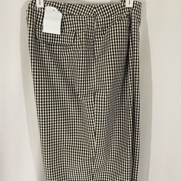 NWT Talbots Brown/White Gingham Ankle Pants - Picture 8 of 9